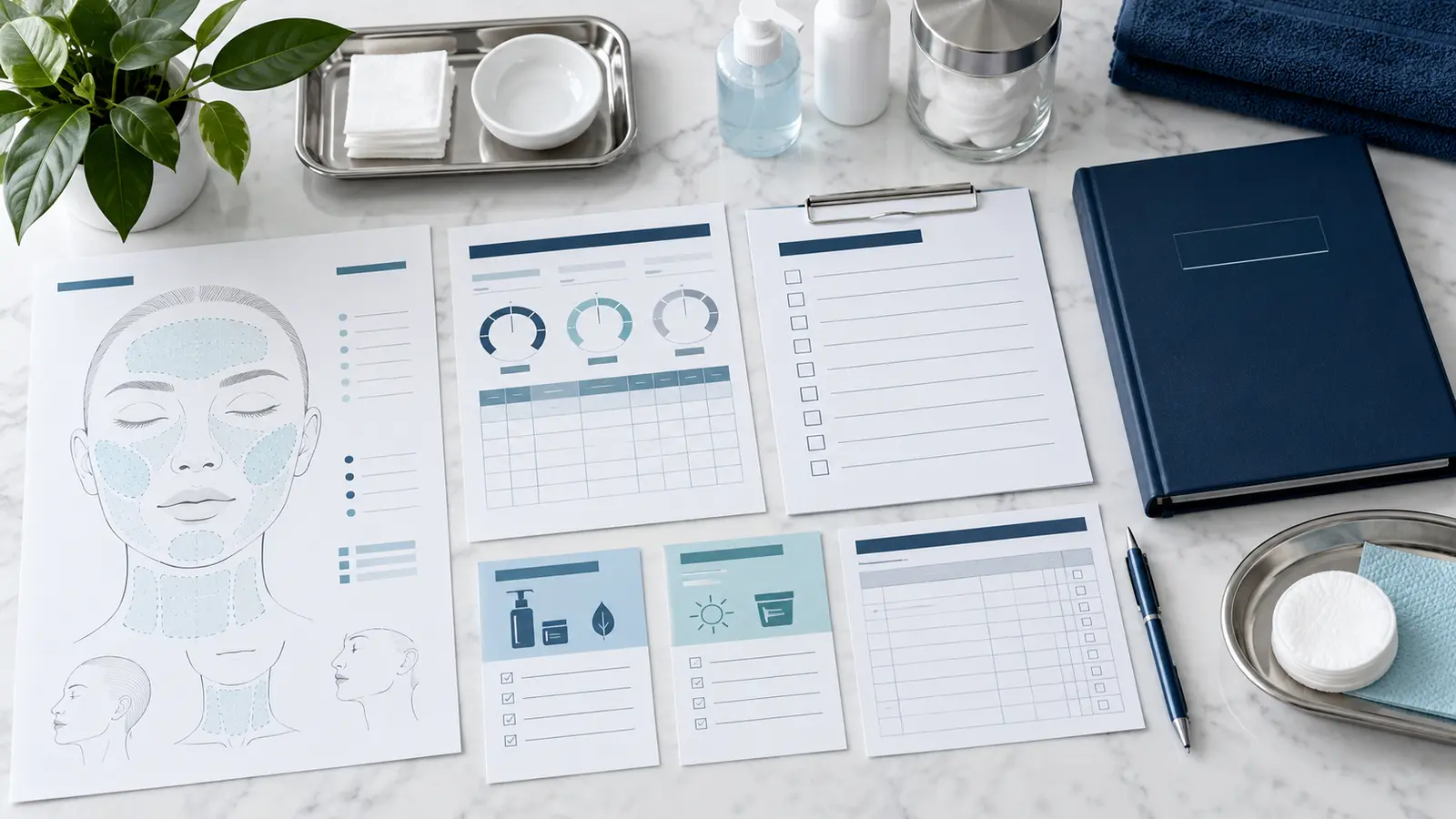 Organized microneedling mapping, device, consent, record, and aftercare documents