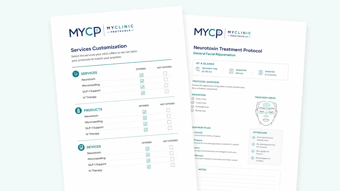 Clinic services, products, and devices customization example